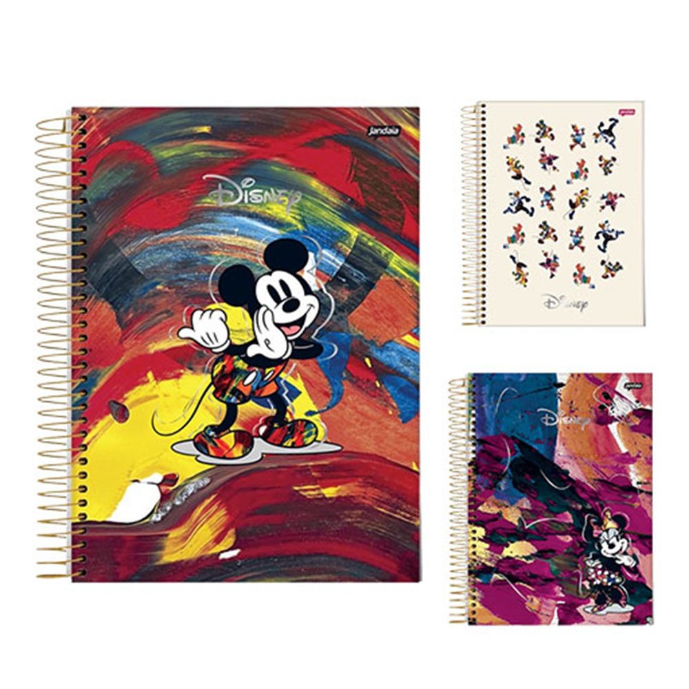 Caderno Espiral Universitário Capa Dura 1 Materia 80 Folhas Disney Jandaia Sortido