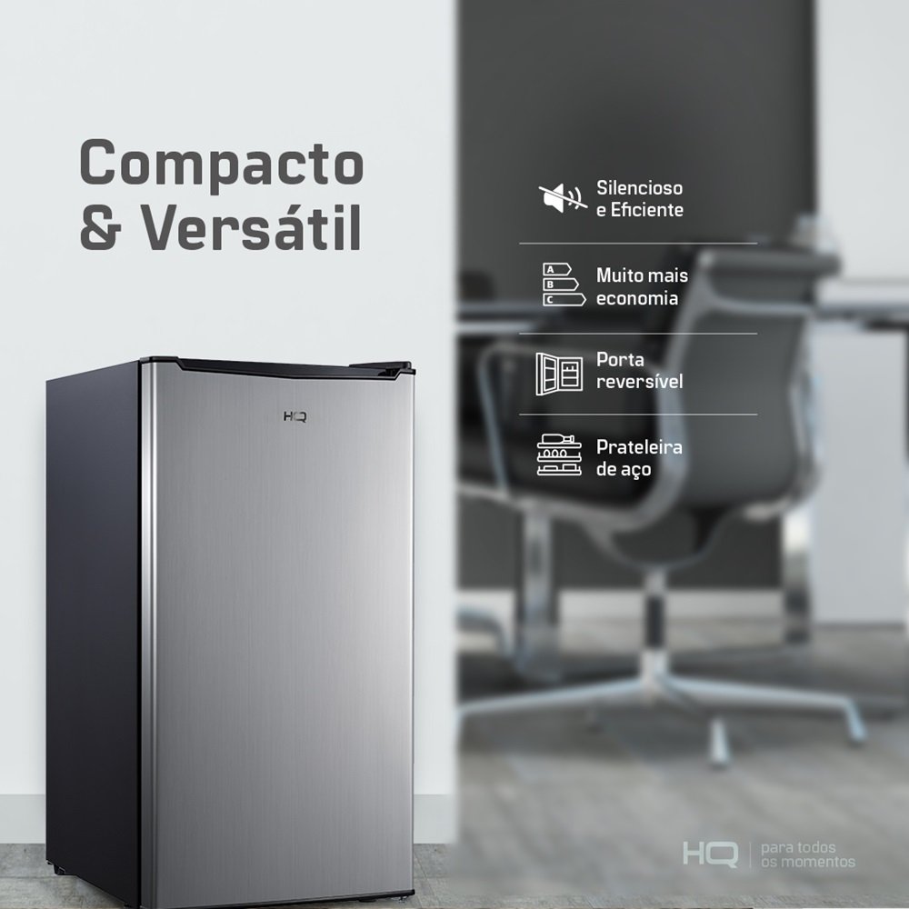 Frigobar Geladeira HQ 93 Litros Inox HQ-93FB 127V