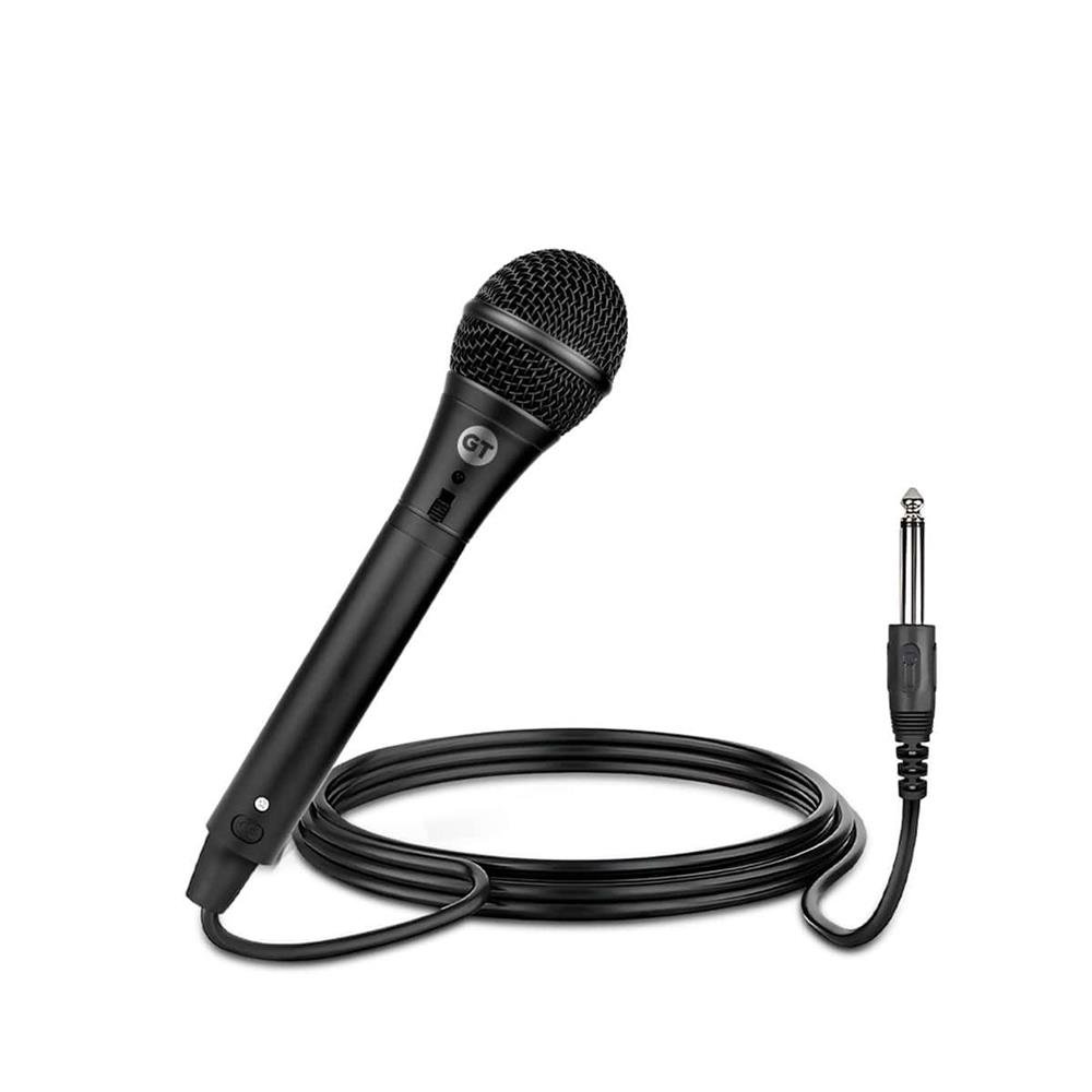 Microfone Voice Goldentec com fio 5m para Caixa de Som Karaokê Preto