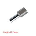 Terminal Pré-isolado Tubolar Simples Para Fios E Cabos De 0,75mm² Cinza 20 Peças Sforplast