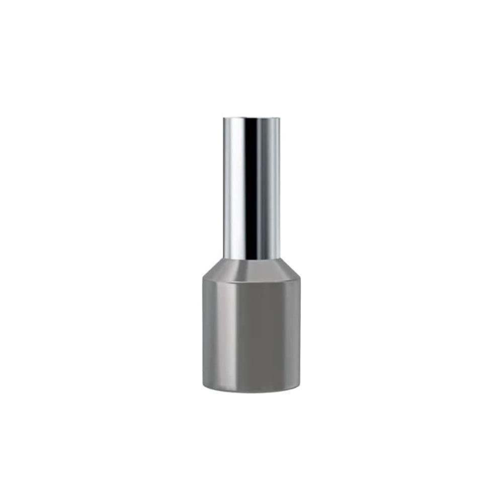 Terminal Pré-isolado Tubolar Simples Para Fios E Cabos De 0,75mm² Cinza 20 Peças Sforplast