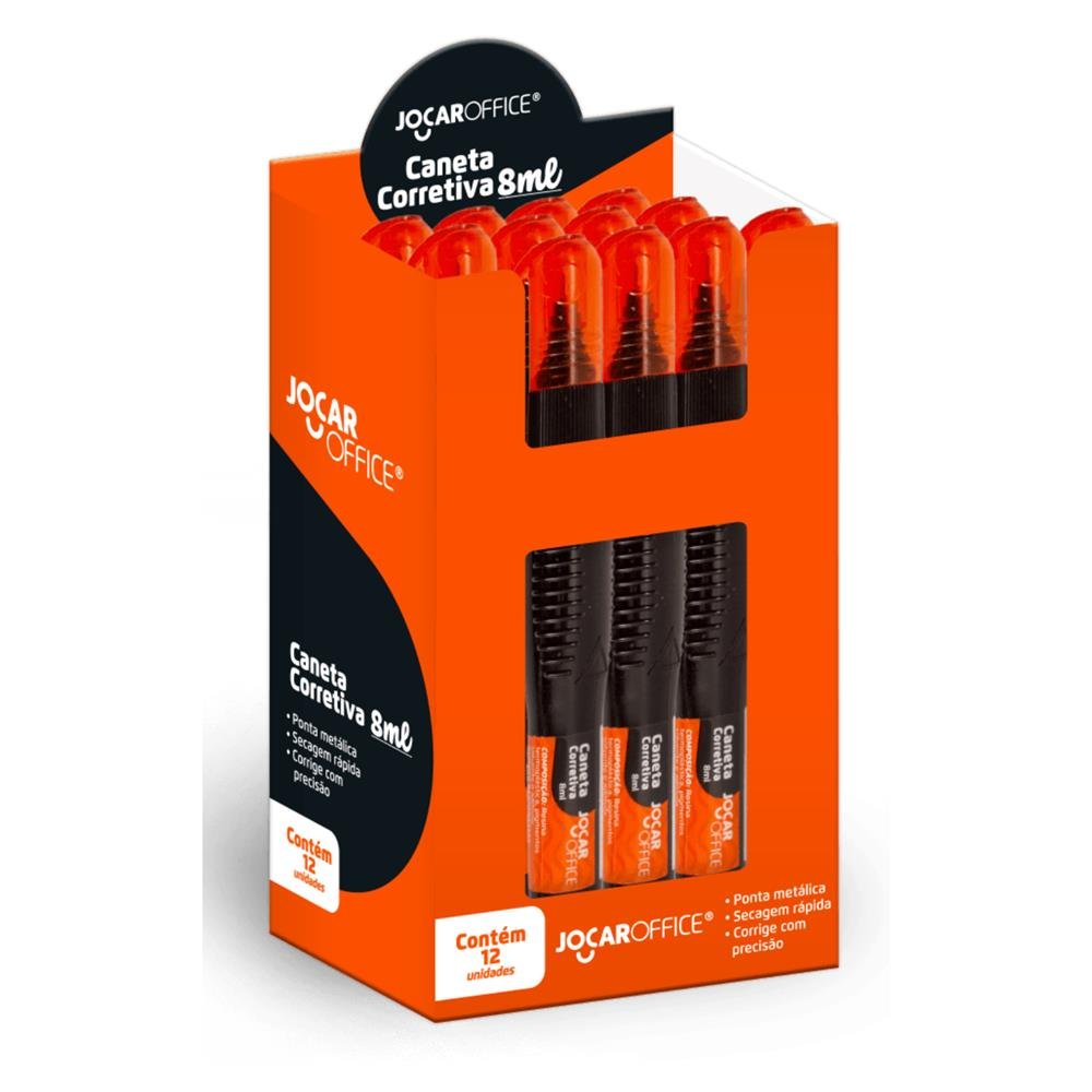 Caneta Corretiva Jocar Office 8Ml Com 12 Unidades Ref 10181