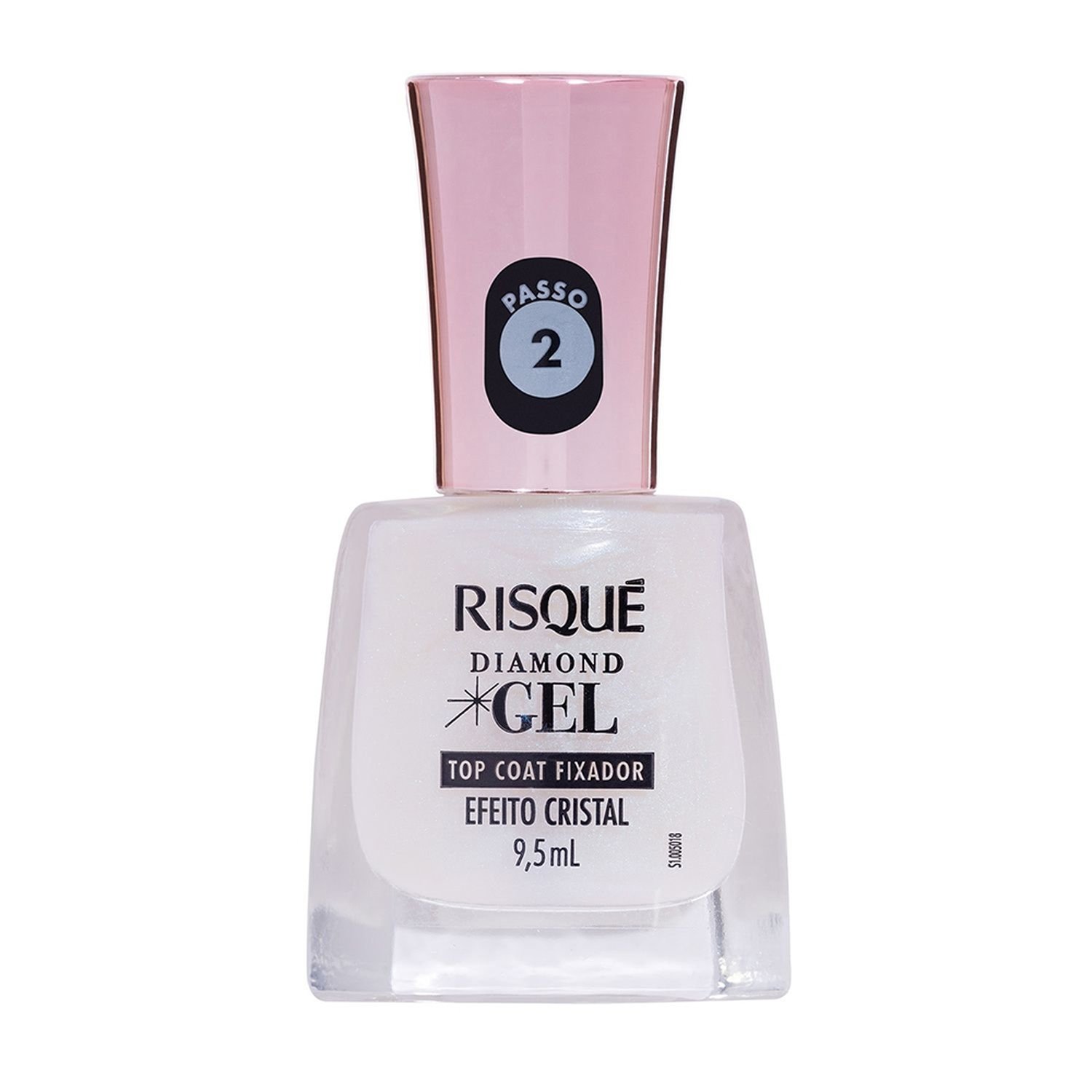 Esmalte Risqué Diamond Gel Top Coat Fixador Efeito Cristal Avulso 9,5ml
