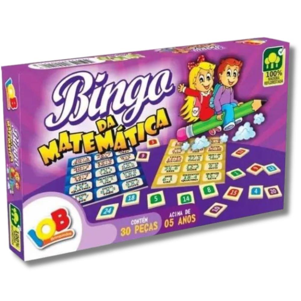 Bingo da Matematica Caixa com 30 Peças Kit com 3 und