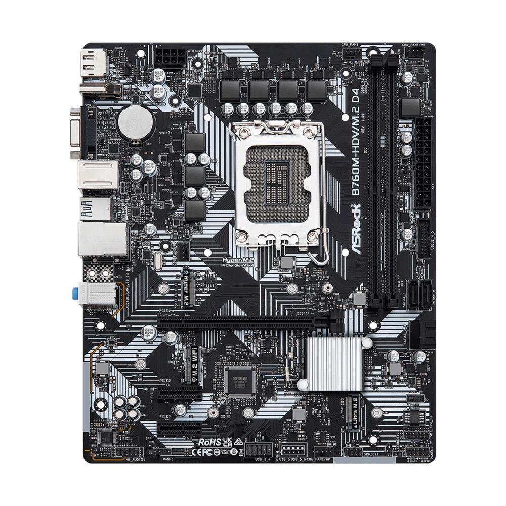 Placa Mãe ASRock B760M-HDV/M.2 D4, Chipset B760, Intel LGA 1700, mATX, DDR4 - B760M-HDV/M.2 D4