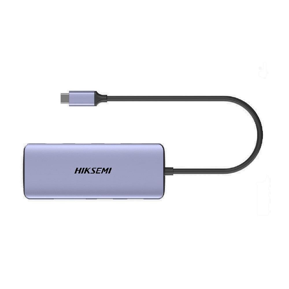 Hub USB-C Macho Hiksemi , 1x HDMI, 4x USB-A, 1x USB-C, 1x SD/Micro-SD - HS-HUB-DS8
