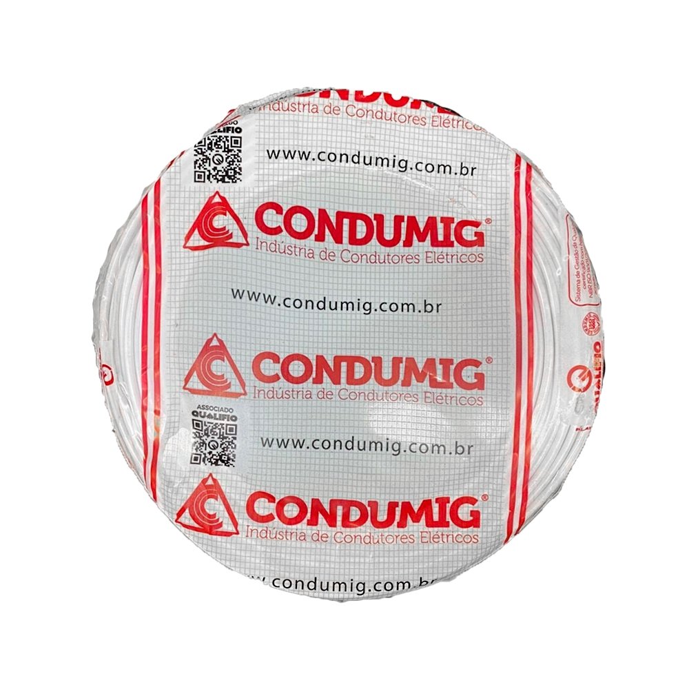Cabo Flexível Condumig Minasflex 2,5MMx100M Rolo 750V Branco