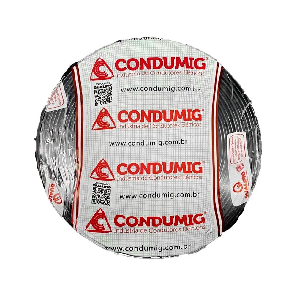 Cabo Flexível Condumig Minasflex 2,5MMx100M Rolo 750V Preto