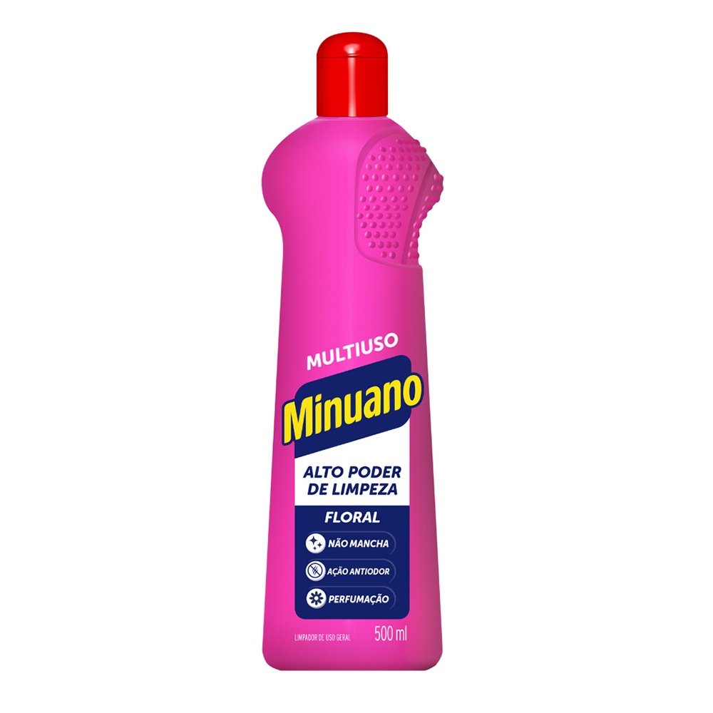 Limpador Minuano Multiuso Floral 500ml - Embalagem com 12 Unidades