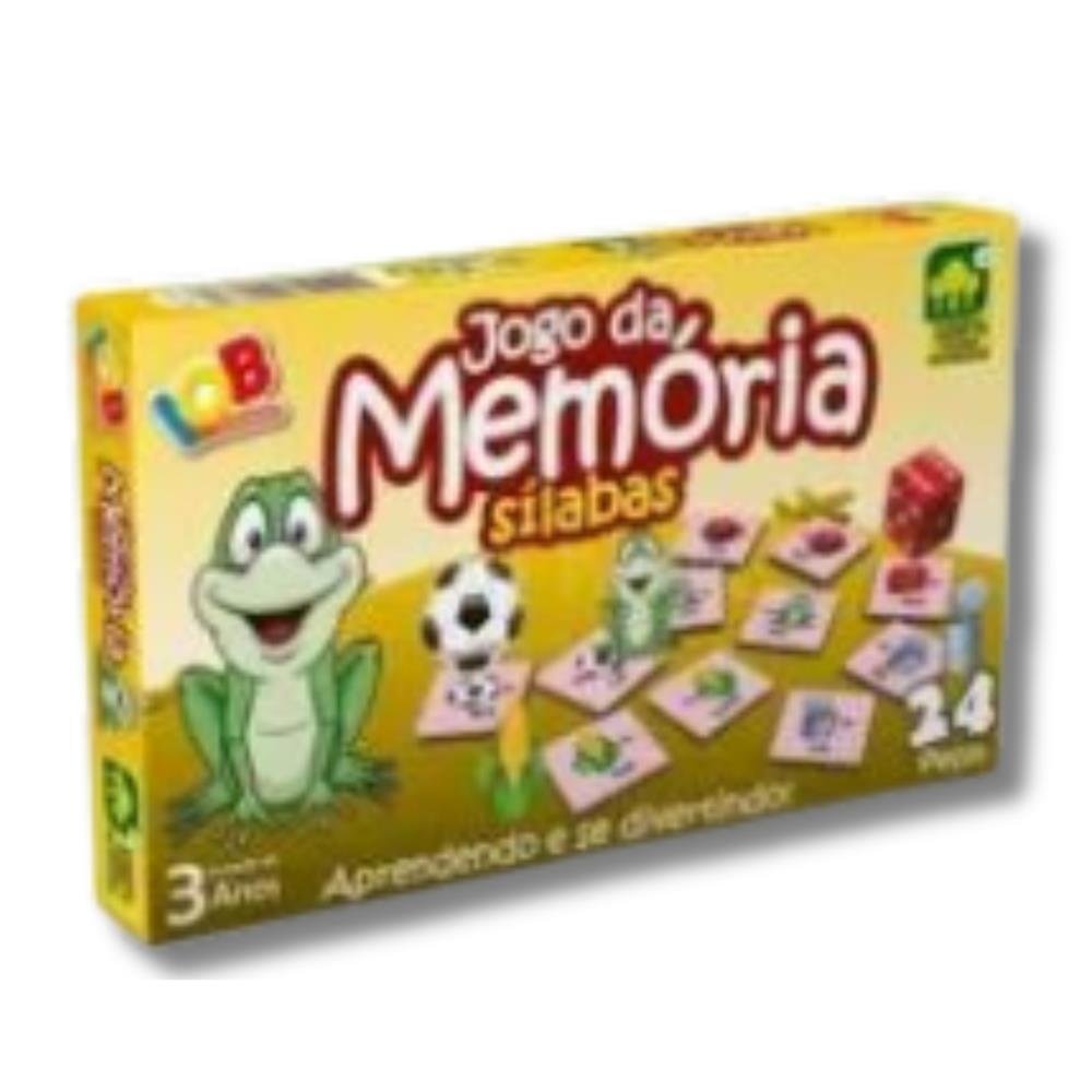 Jogo de Memoria Silabas com 24 Peças Kit com 3 und