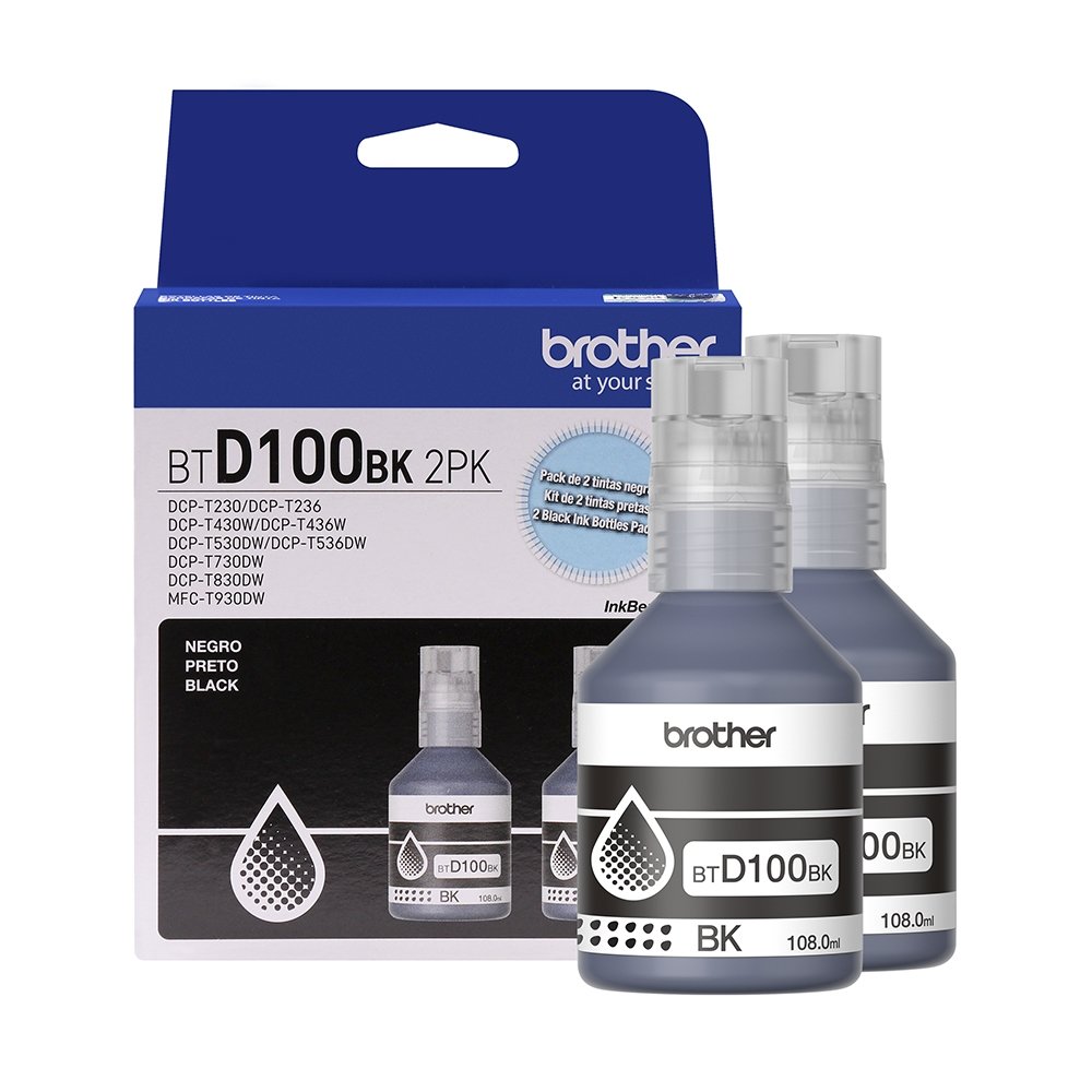 Kit Refil de Tinta Brother BTD1002PK - 2 Garrafas de Tinta Preta