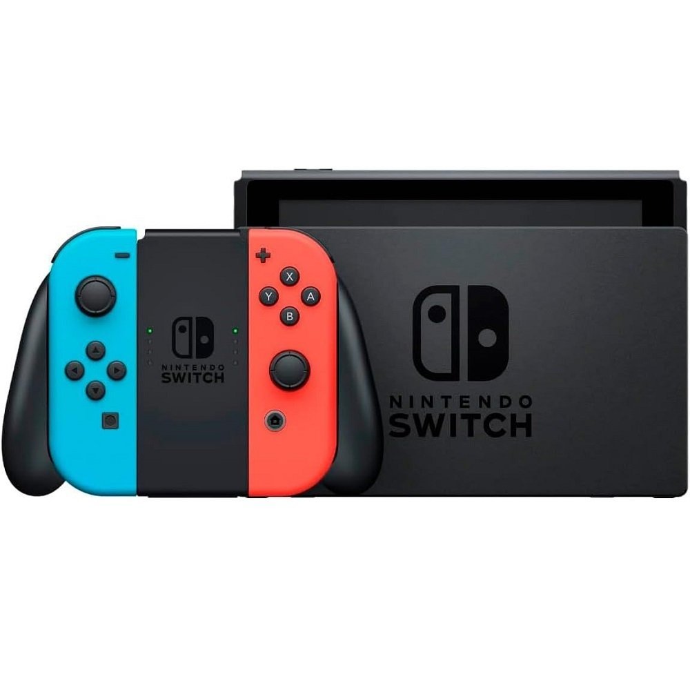 Console Nintendo Switch V2 Com 1 Controle Joy-Con Vermelho E Azul + Mario Kart 8 (Download Completo) + 3 Meses Assinatura, Hdbskabsa