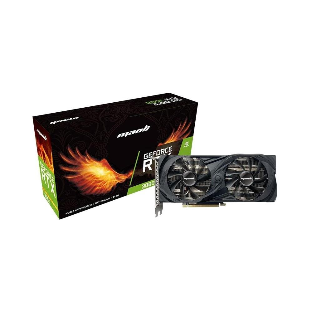 Placa de Video MANLI GeForce RTX 3060 15 Gbps Effective, 12GB GDDR6, PCI express Gen 4, DLSS - M-NRTX3060/6RFHPPPV2-M2521.