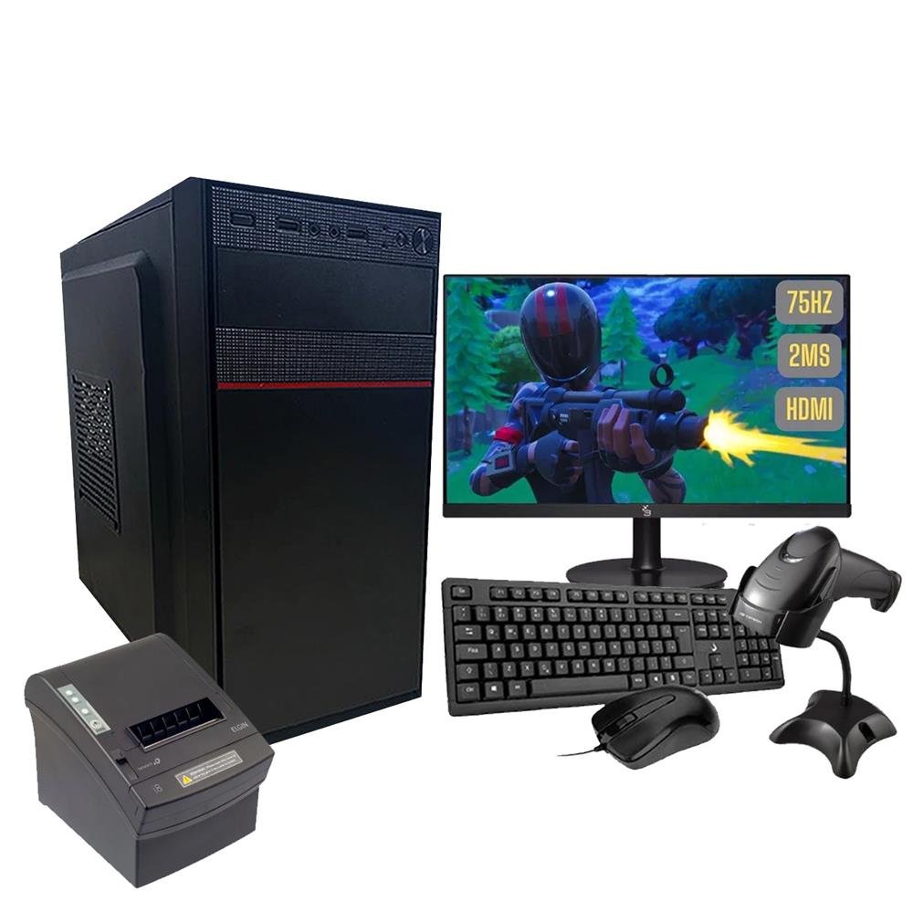 Desktop Jab i5 2º Memória 8gb Ssd 240 + Teclado + Mouse + Leitor de Código de Barras + Impressora Térmica i8