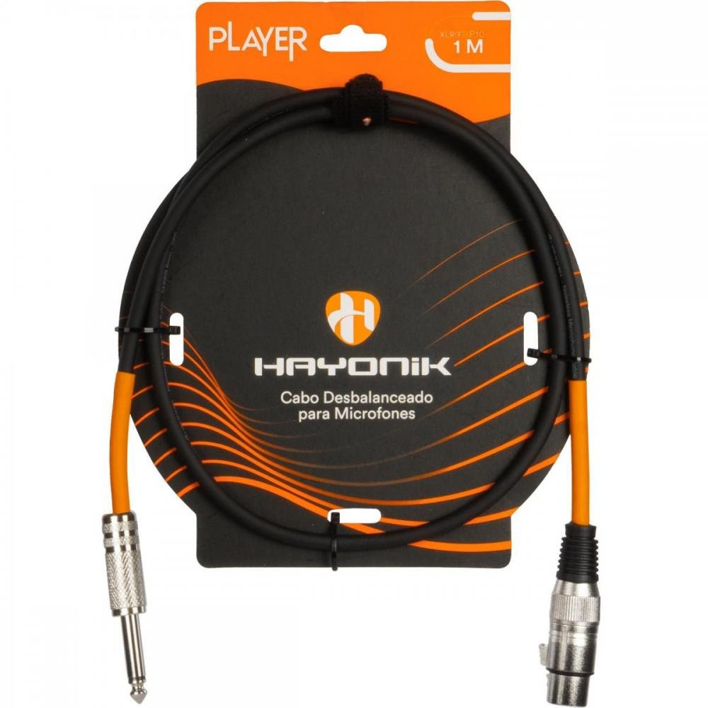 Cabo Para Microfone Hayonik Player Xlr Fêmea X P10 1M Preto Un.Venda: Pc/1
