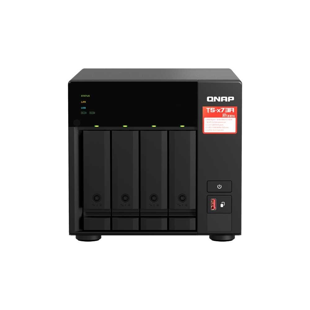 Storage Qnap 8Gb, Nas, Amd Ryzen Embedded V1500b, 2.2Ghz, Sodimm Ddr4, Torre 4X Baias, Sem Hd