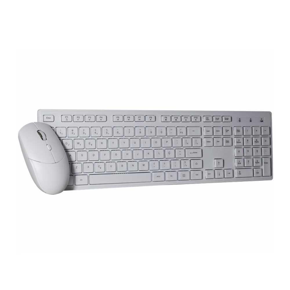 Kit Mouse E Teclado K-mex Sem Fio Ka-60w9+ma-a7w7 Branco - B2ka60w90010b0x