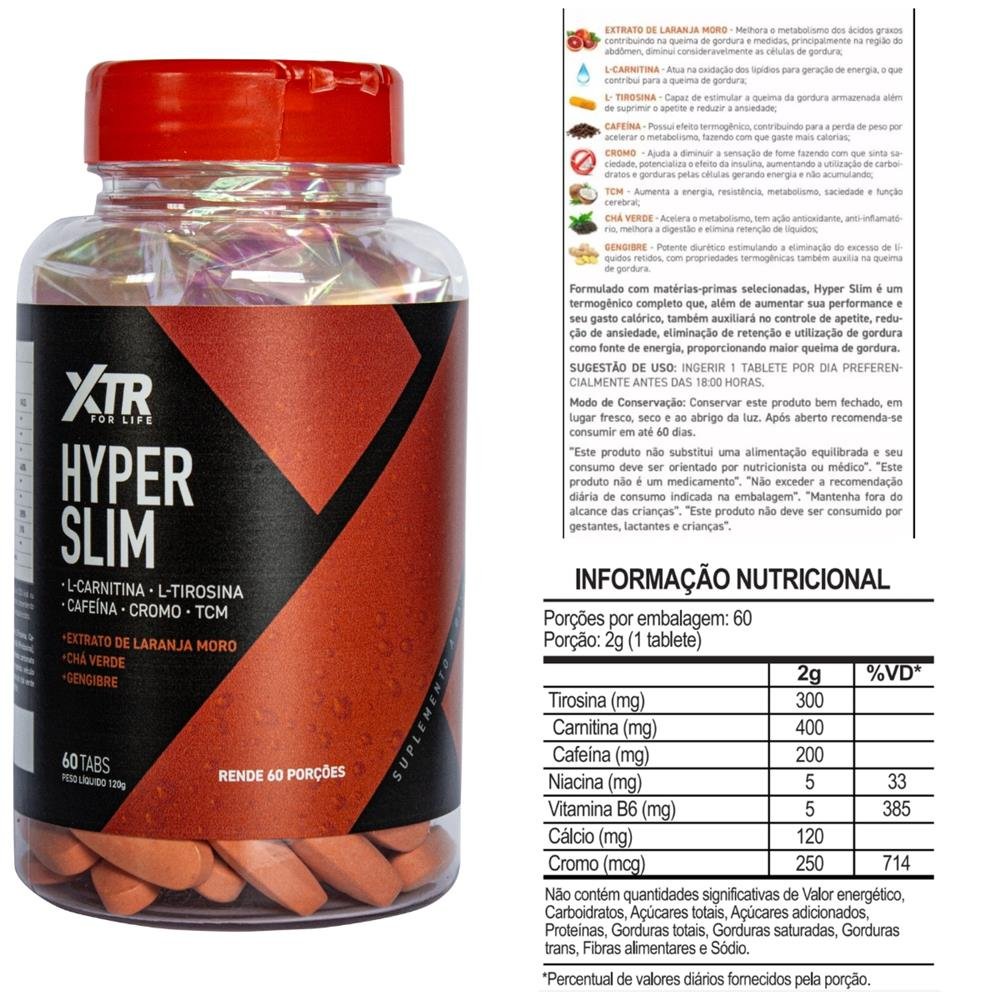 Termogenico Hyper Slim 60 Tabletes Xtr Health Research