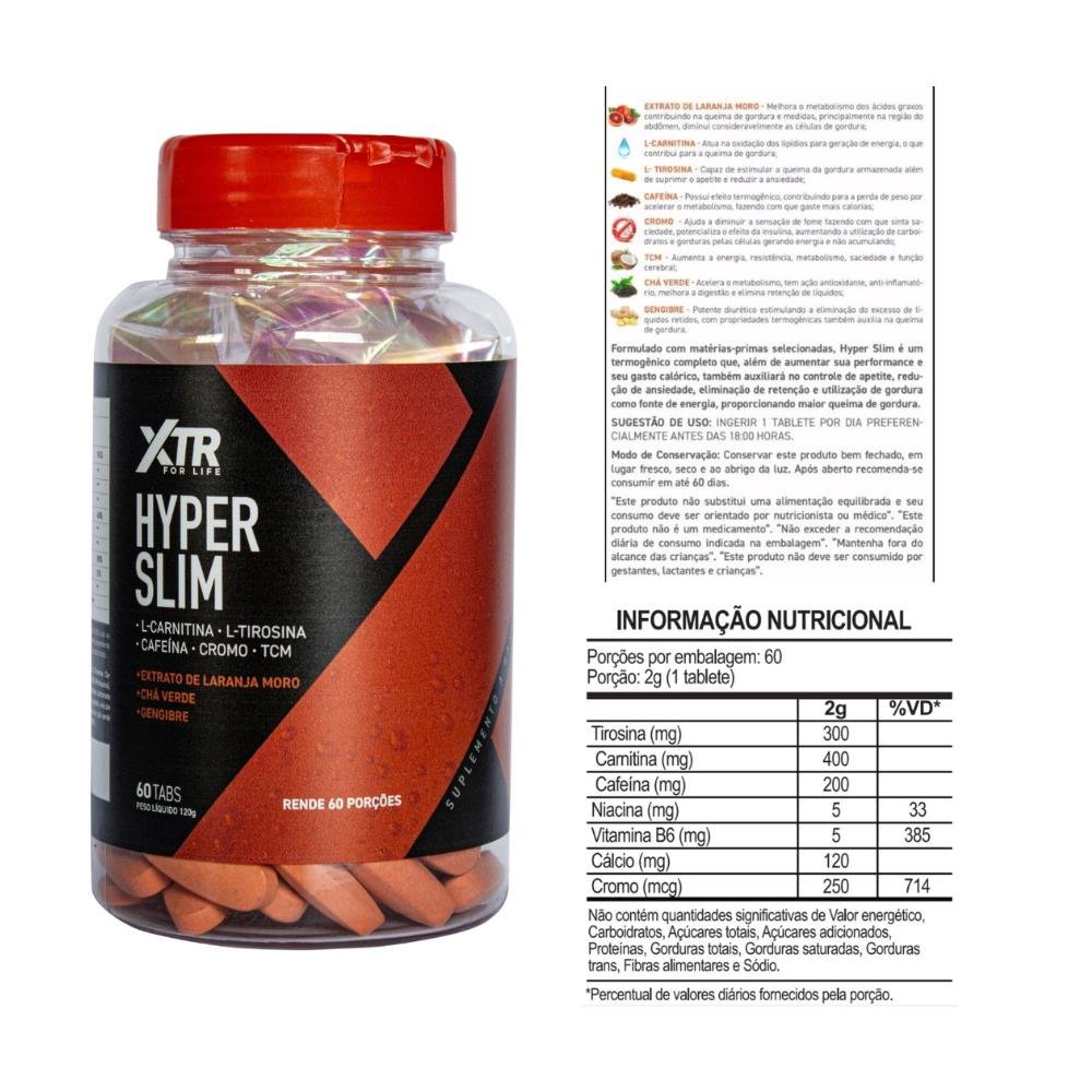 Termogenico Hyper Termogenico Hyper Slim 60 Tabletes Xtr Health Research | Martins Atacado