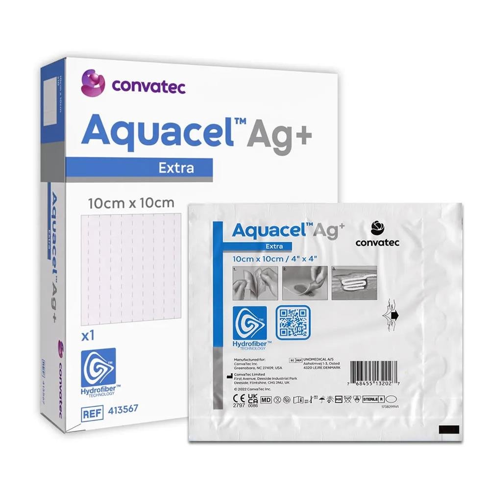 Curativo Aquacel AG+ Extra Com Prata 10x10 Convatec