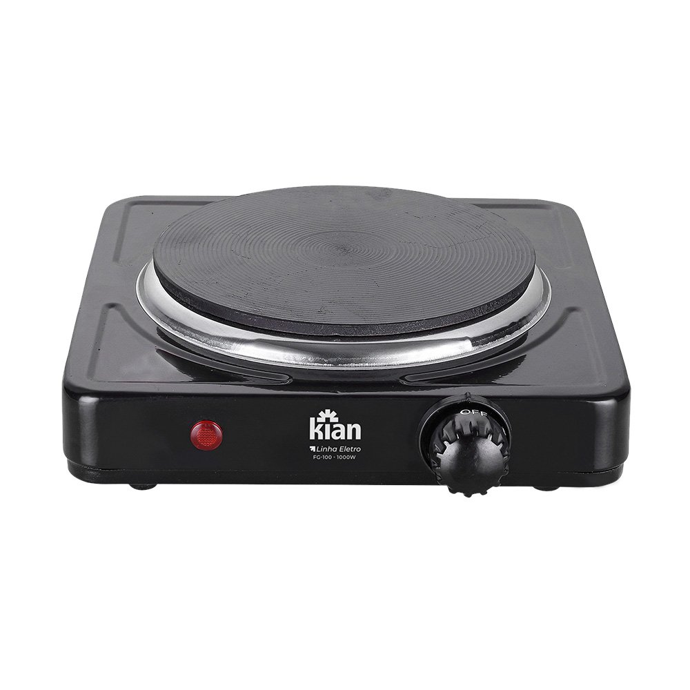 Fogão Elétrico 1 Boca 1000W Preta 220V Kian