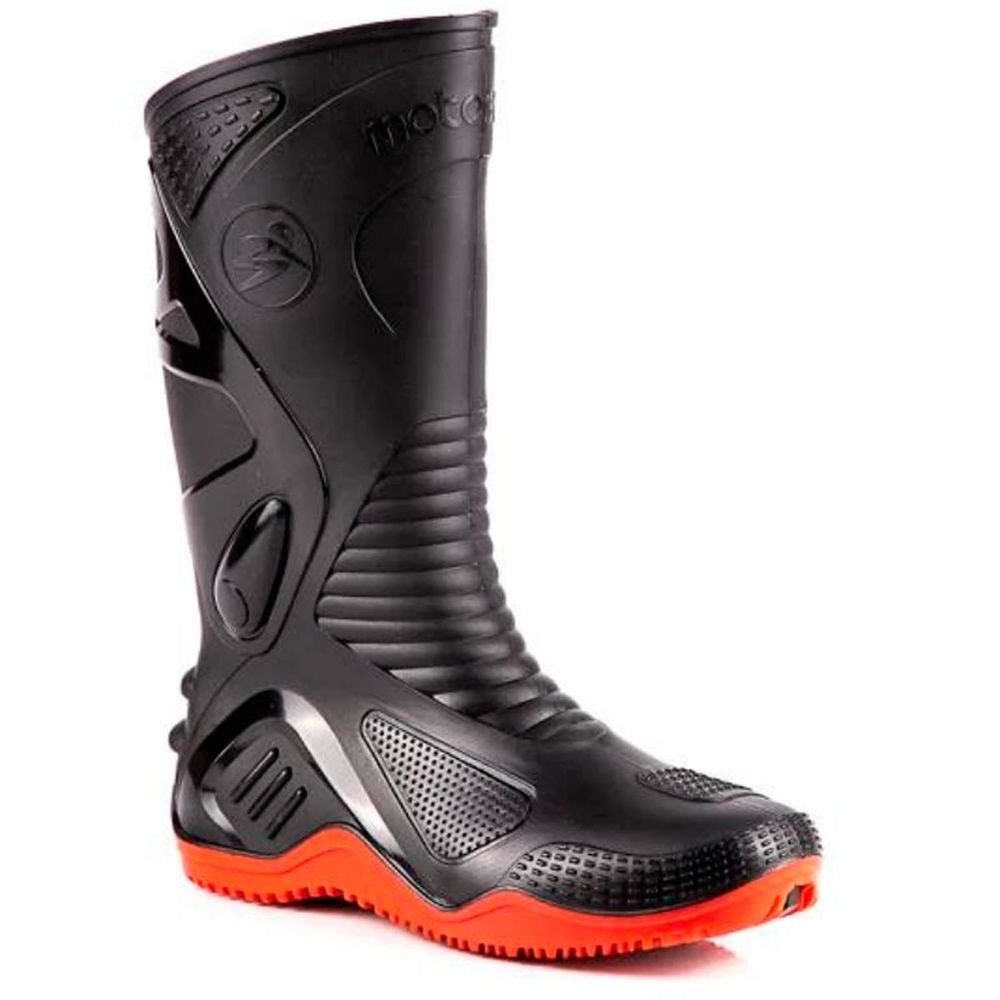 Bota Pvc Motoqueiro Motosafe Preta Com Solado Vermelho N 41 Bracol
