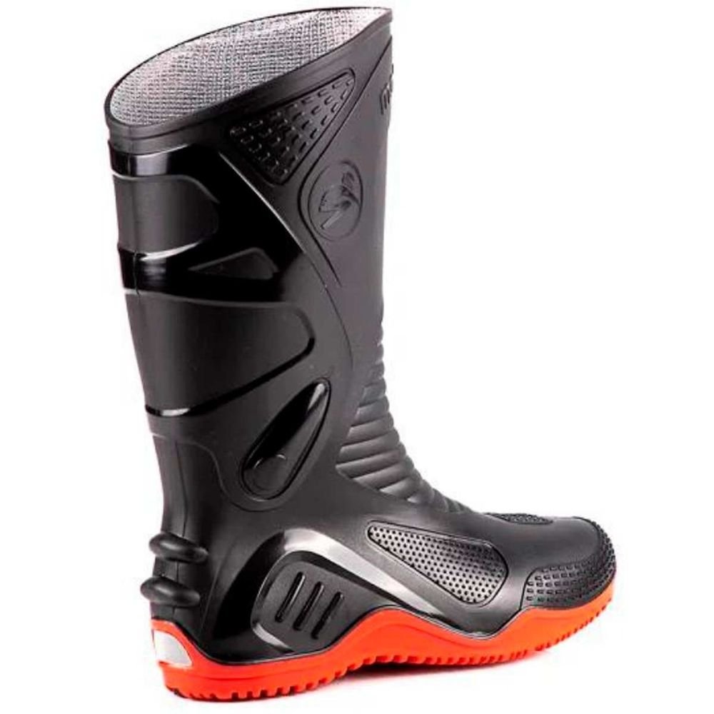 Bota Pvc Motoqueiro Motosafe Preta Com Solado Vermelho N 41 Bracol
