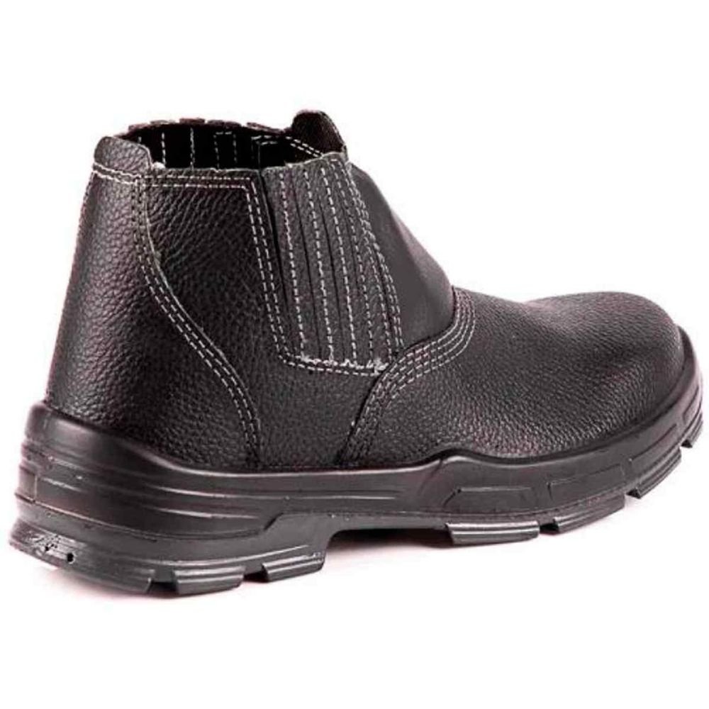 Bota De Couro Sem Cadarço Com Bico Plástico Bels Preta N 36 Bracol