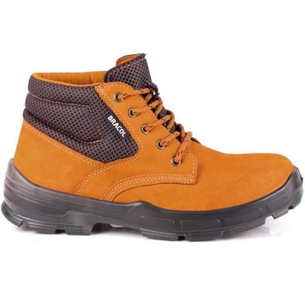 Bota Nobuck Com Cadarço Com Bico Plástico Bae Marrom Castor N 37 Bracol