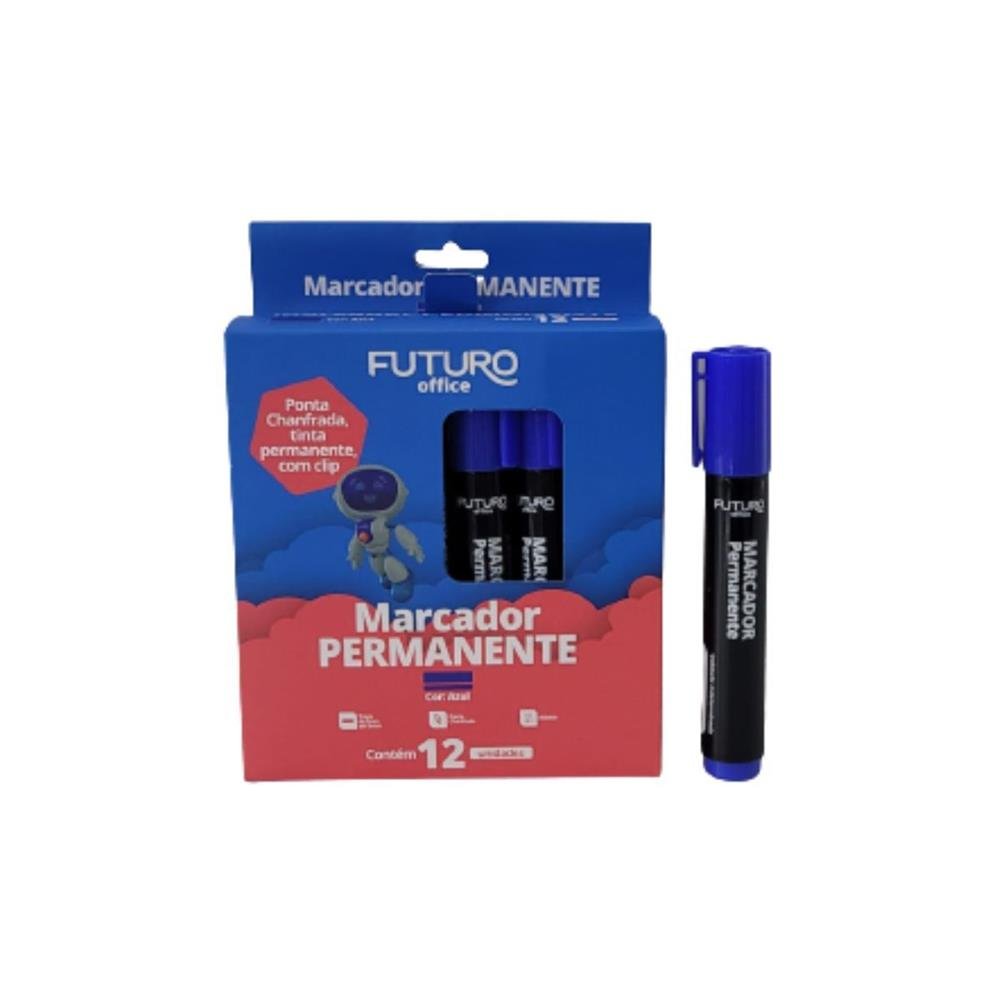 Marcador Permanente Futuro Azul Com 12 Unidades Ref Fo272219