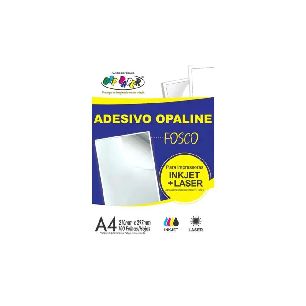 Adesivo Opaline Off Paper Fosco A4 Com 100 Folhas
