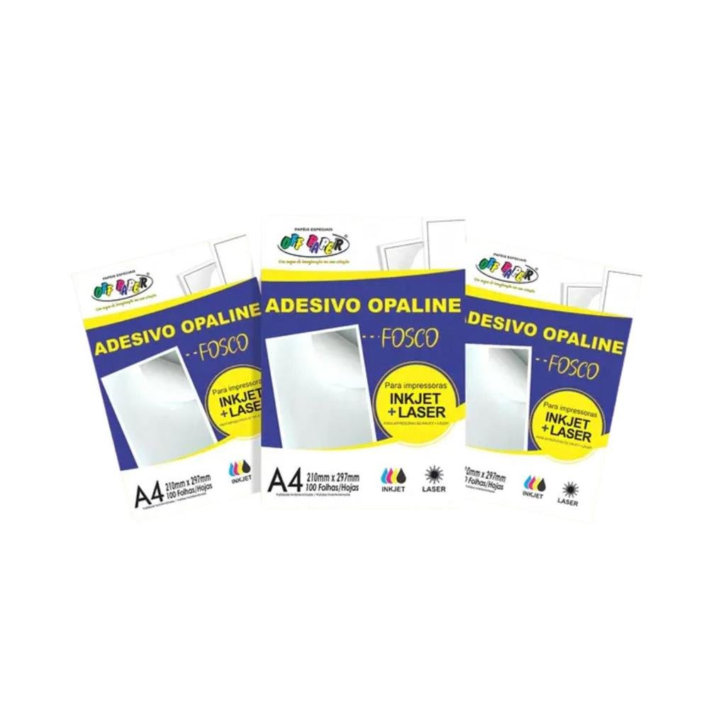Adesivo Opaline Off Paper Fosco A4 Com 100 Folhas