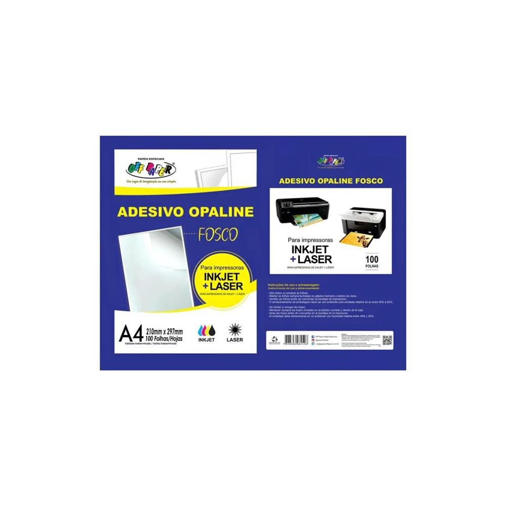 Adesivo Opaline Off Paper Fosco A4 Com 100 Folhas