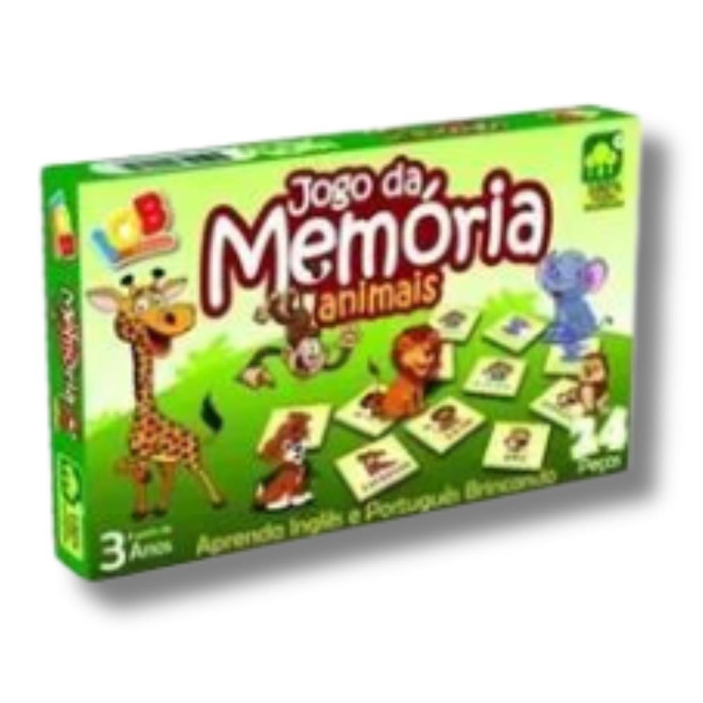 Jogo de Memoria Ingles/Portugues com 24 Peças Kit com 3 und