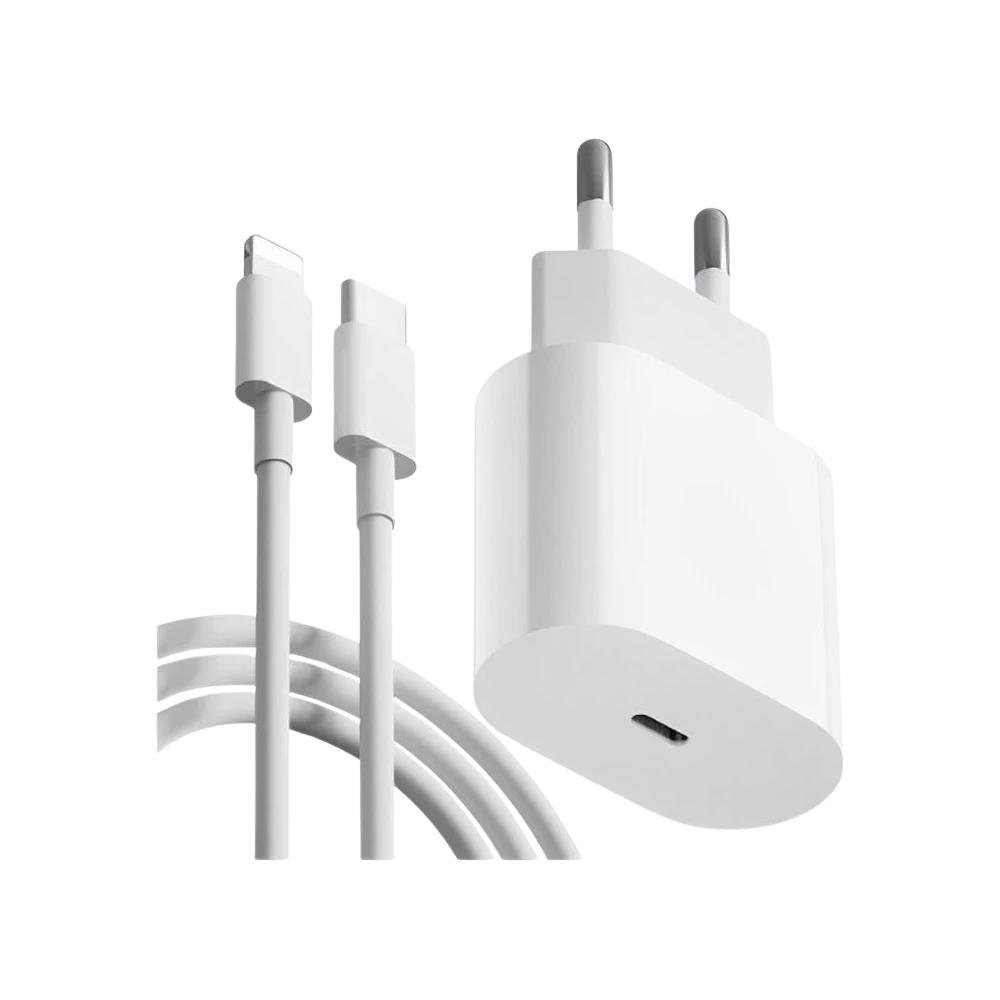 Carregador Para iPhone 20W Fonte + Cabo Lightning Tipo C