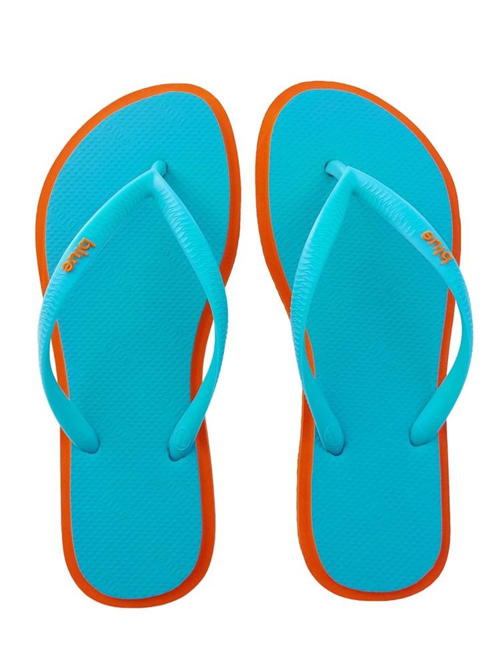 Chinelo Blue Slim Flap Azul Piscina / Laranja 33/4