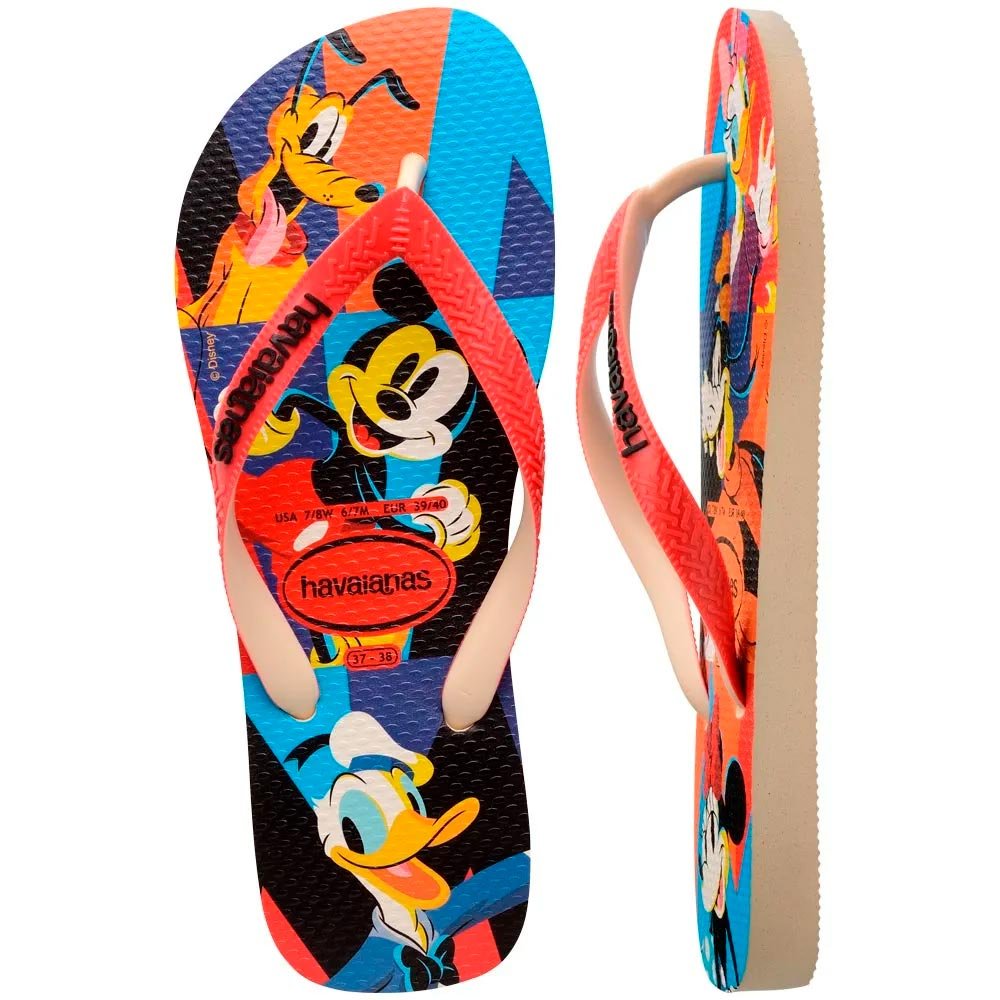 Havaianas Disney Stylish 8813 Bege Palha Vermelho Rubi 39/40 Com 12 Pares