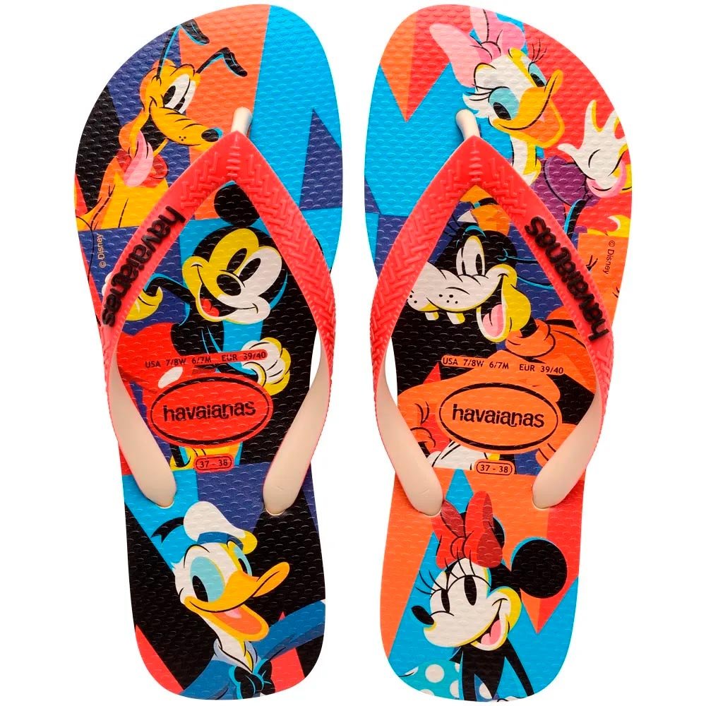 Havaianas Disney Stylish 8813 Bege Palha Vermelho Rubi 39/40 Com 12 Pares