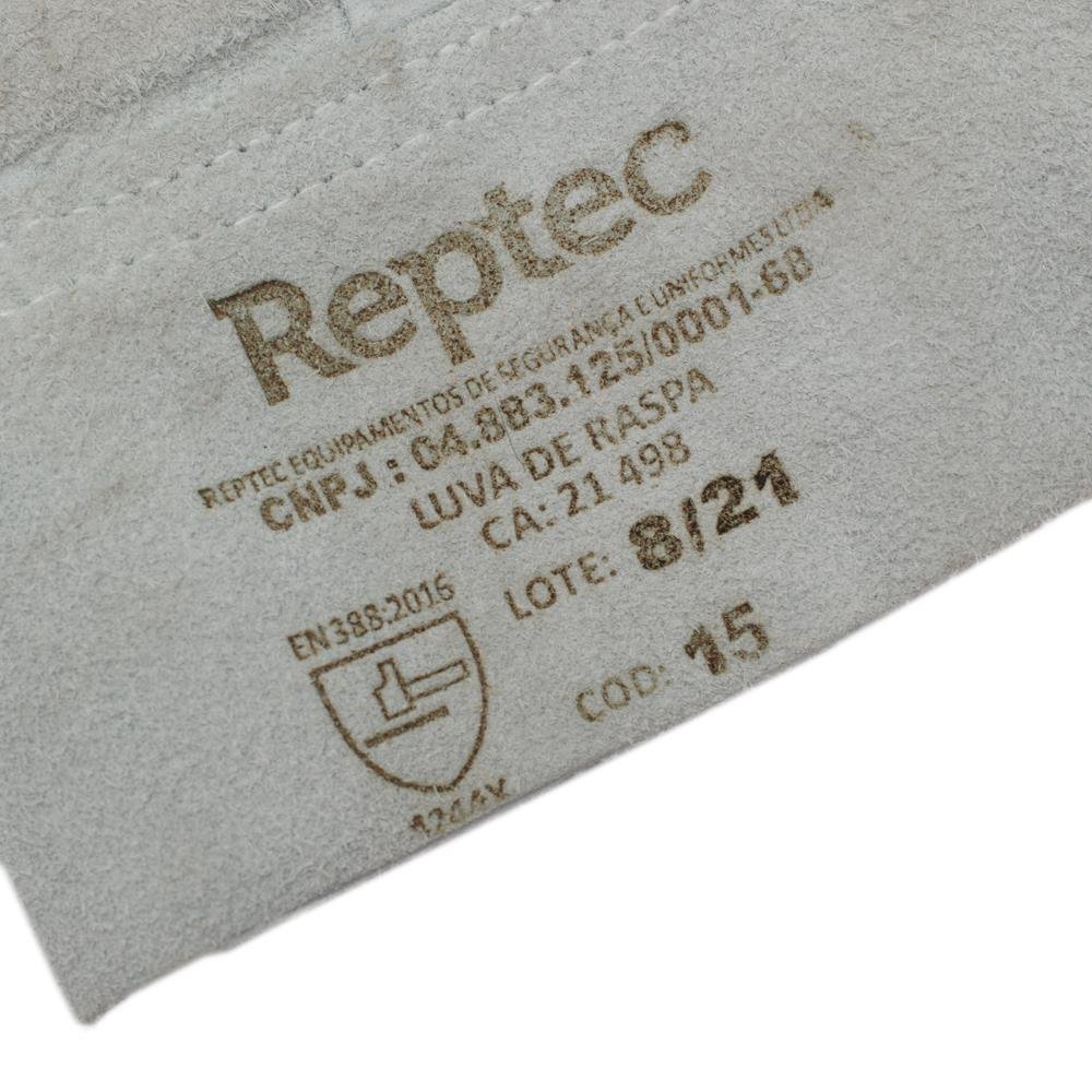 Luva De Raspa Com Reforço Total - Punho 7Cm - Ca21498 - Par - Reptec