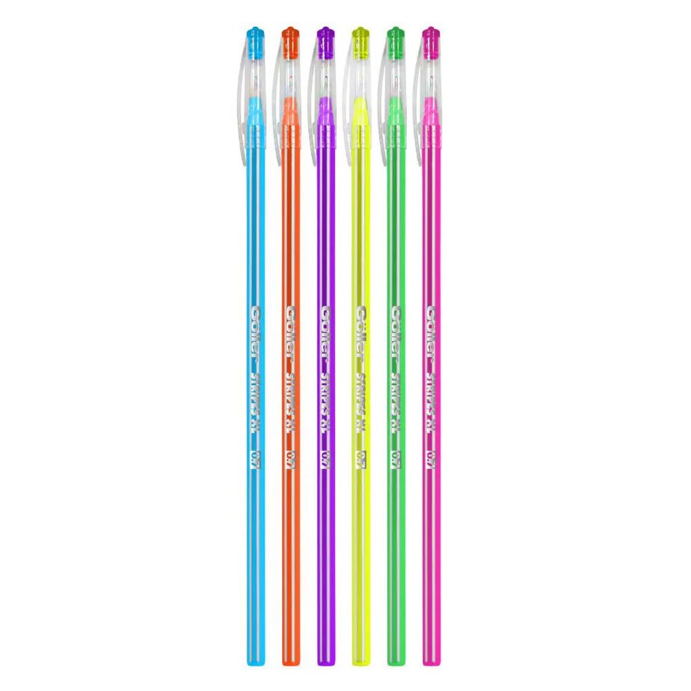 Caneta Esferográfica Stripes XL Neon Com 24 G-1337 Goller