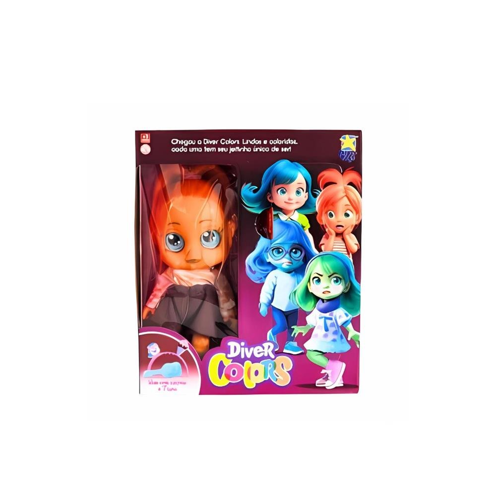 Boneca My Little Diver Toys Colors Laranja Ref 8328