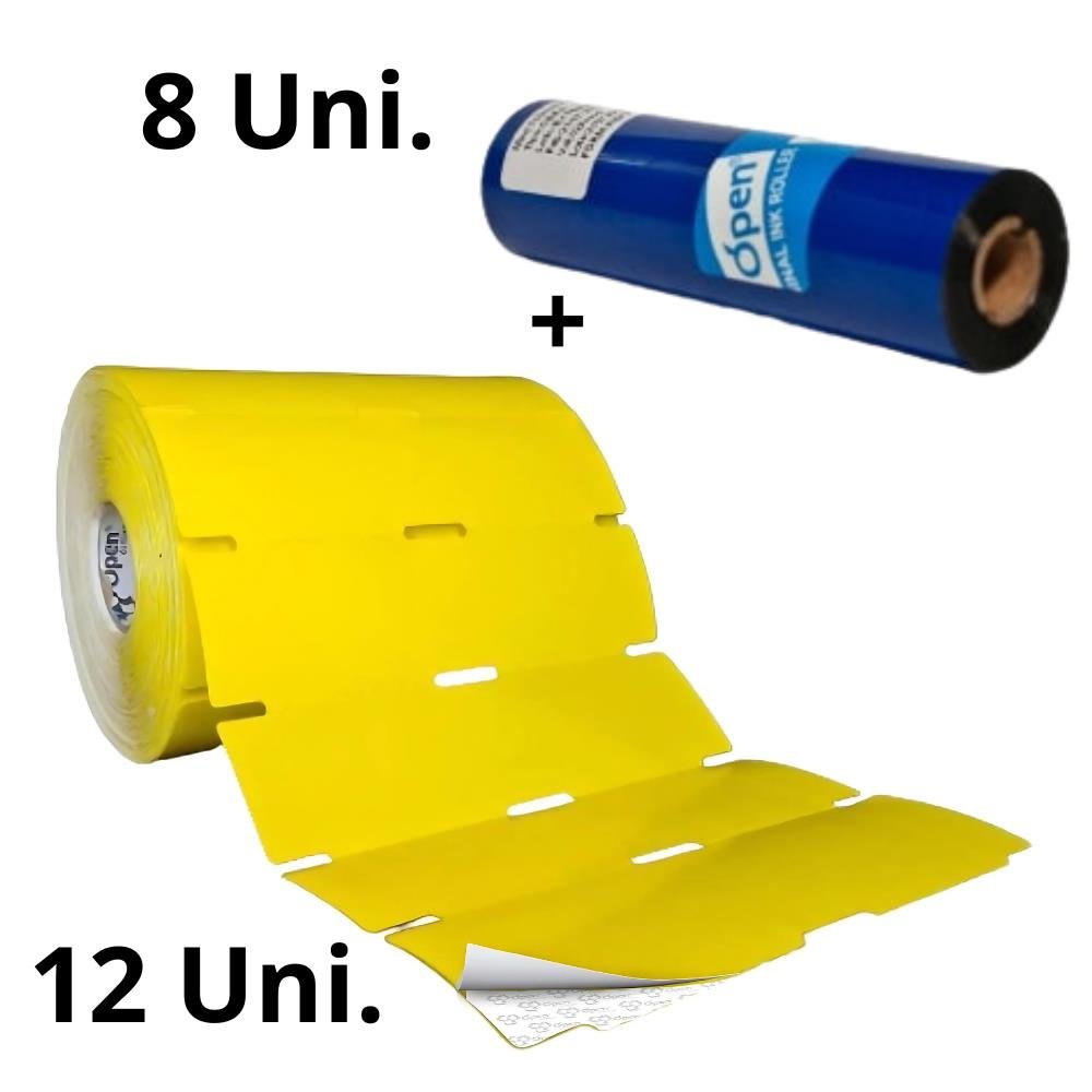 Combo Etiqueta Open Gôndola 105x30 Adesiva + Ribbon Cera