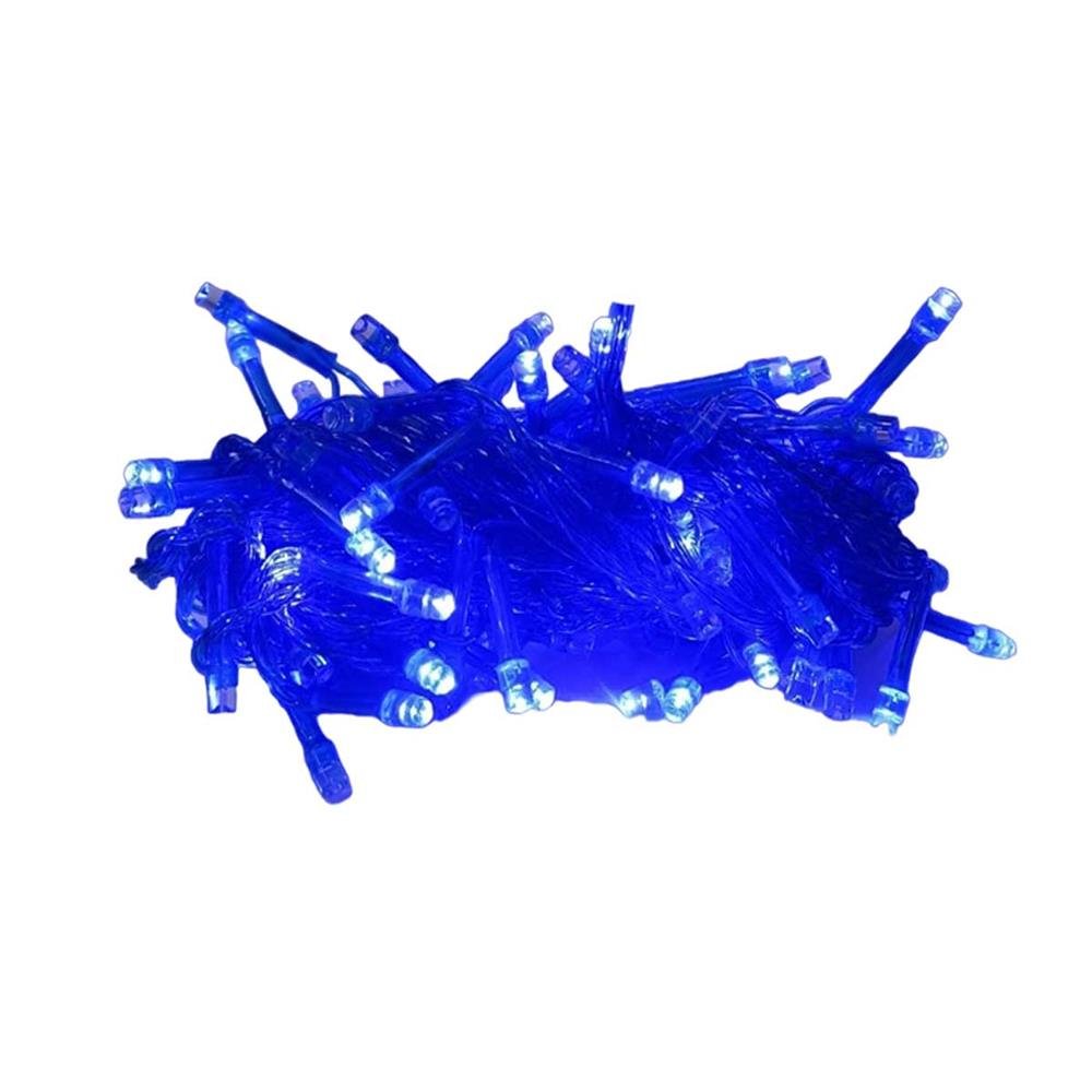 Pisca Pisca Lumina 100 Lampadas Led Azul Fio Transparente 8 Funçoes 127V 9M Ref Nw009az1001