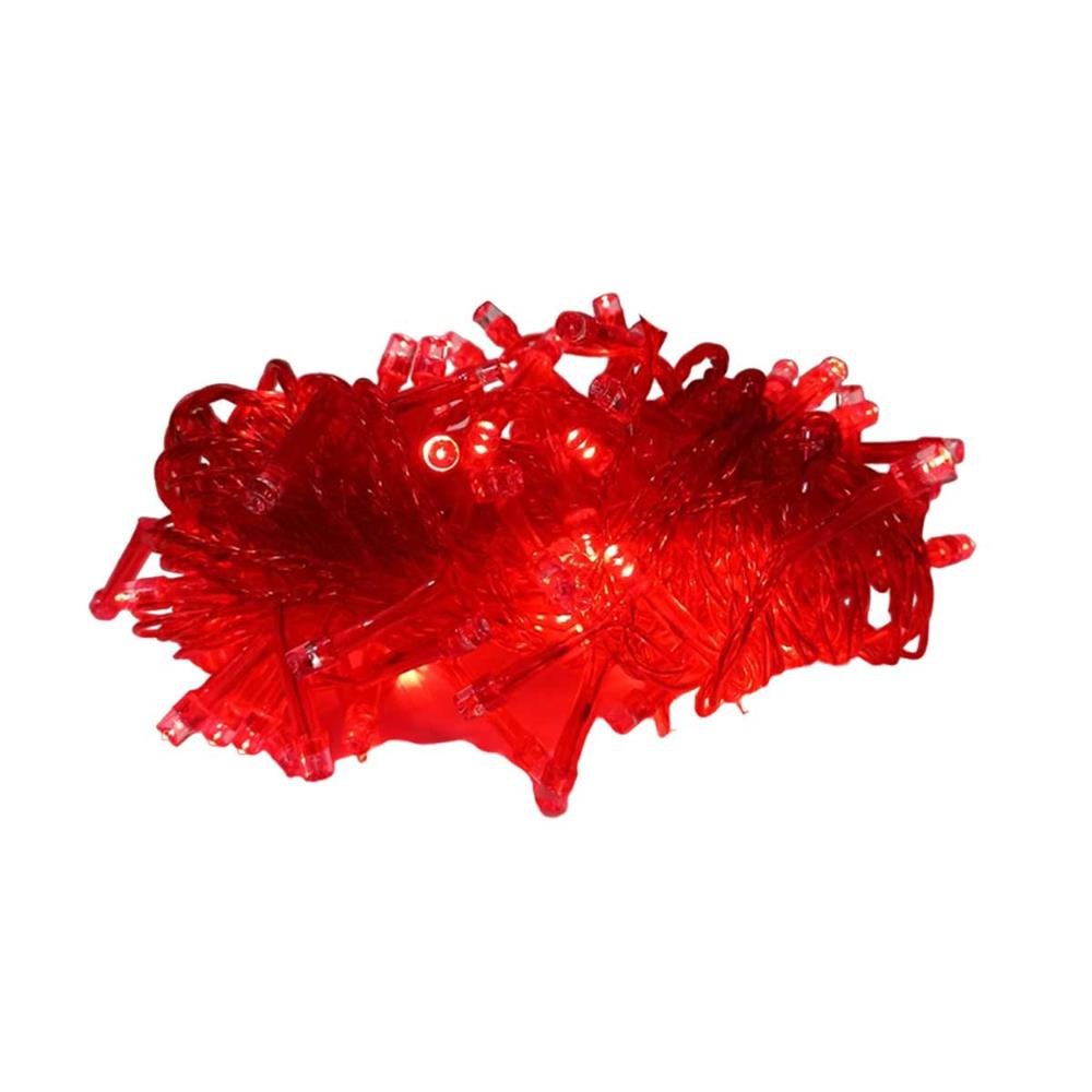 Pisca Pisca Lumina 100 Lampadas Led Vermelho Fio Transparente 8 Funçoes 127V 9M Ref Nw009az1001