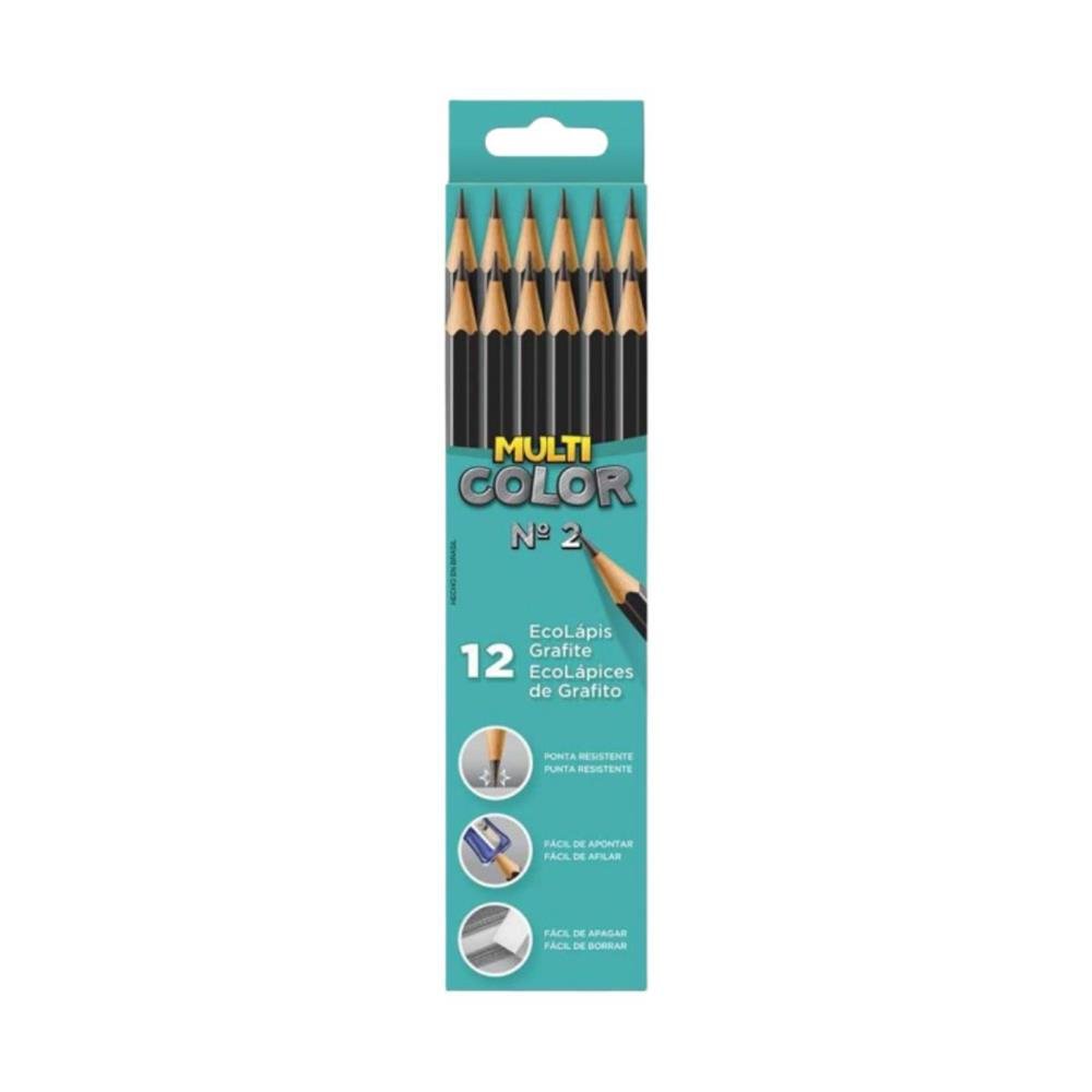 Lapis Faber-Castell Preto Multi Color N2 Com 12 Unidades