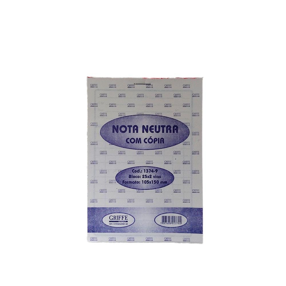 Kit 60 Unidades Nota Neutra Griffe 2 Vias 25X2 Com 50 Folhas