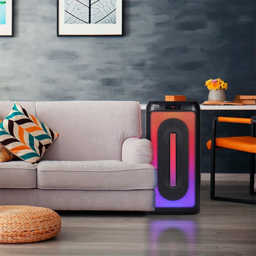 Caixa de Som Amplificada Philco PCX4501 - FM|BLUETOOTH|AUX|USB, Bateria de Até 15 horas, 350W, Preto