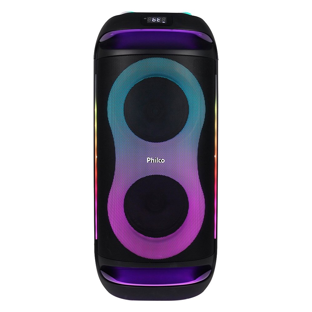 Caixa de Som Amplificada Philco PCX6702 - Bluetooth/Aux/USB, Bateria de Até 12 horas, 800W, Preto