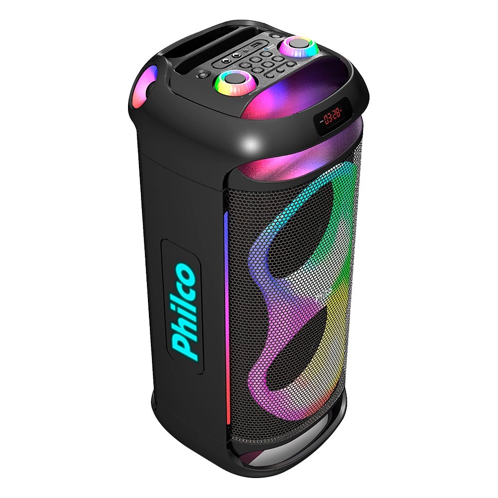 Caixa de Som Amplificada Philco PCX6702 - Bluetooth/Aux/USB, Bateria de Até 12 horas, 800W, Preto