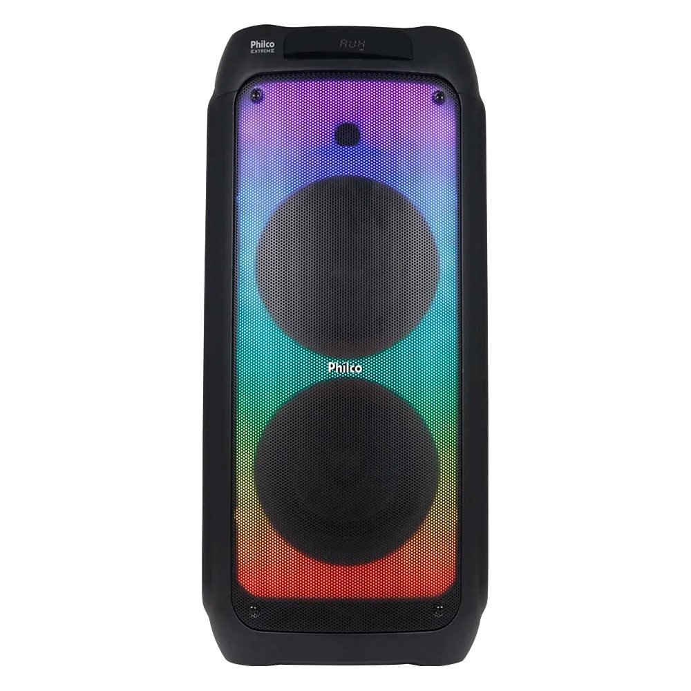 Caixa de Som Amplificada Philco PCX10100 - Bluetooth/Aux/USB, Bateria de Até 20 horas, 1500W, Preto